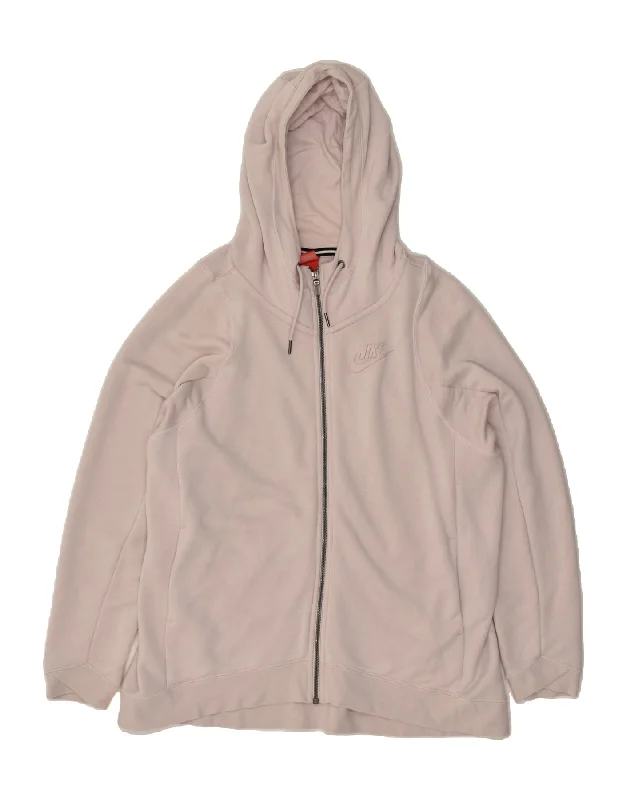 Fantastic Deals NIKE Womens Zip Hoodie Sweater UK 16 Large Grey
