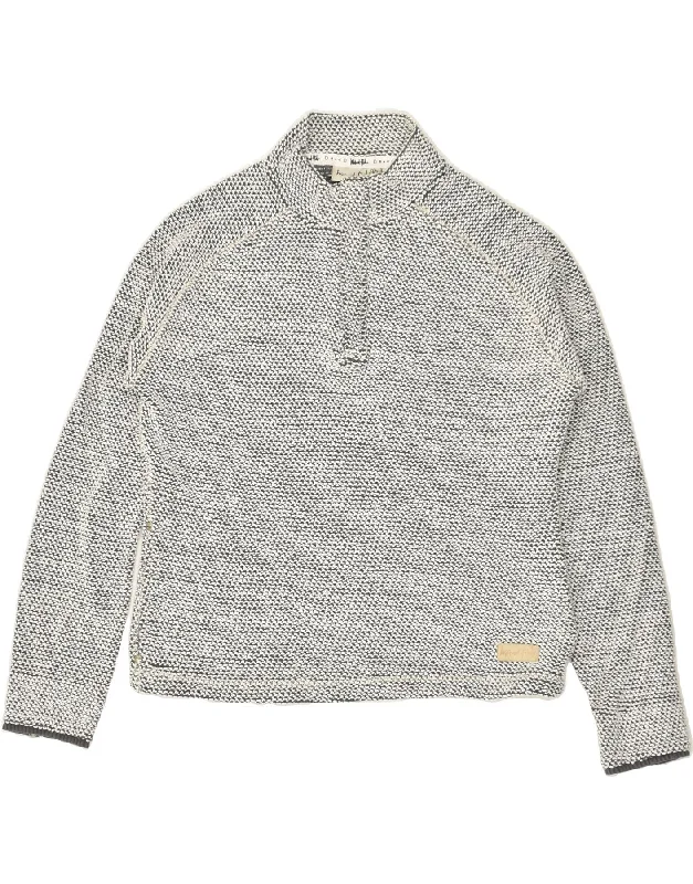 Shop and Save WEIRD FISH Womens Zip Neck Sweatshirt Jumper UK 16 Large Grey Cotton