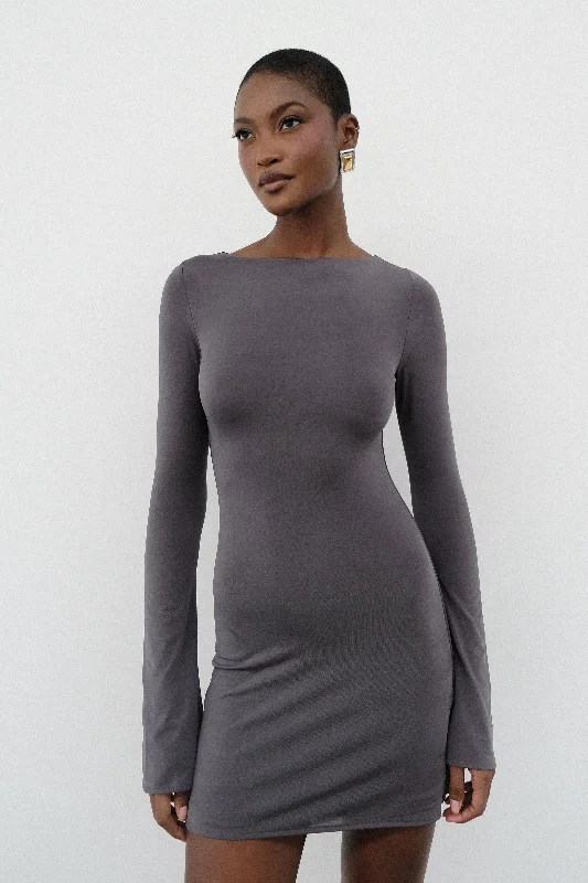 Today’s Special Tarna Slinky A-Line Mini Dress - Charcoal