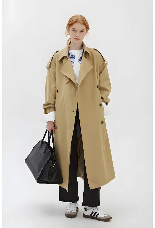 Savings Alert Khaki Double-Breasted Trench Coat