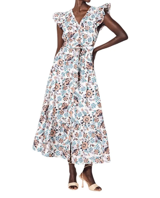 Don't Wait Noricel Ankle Dress In Miramonte Print