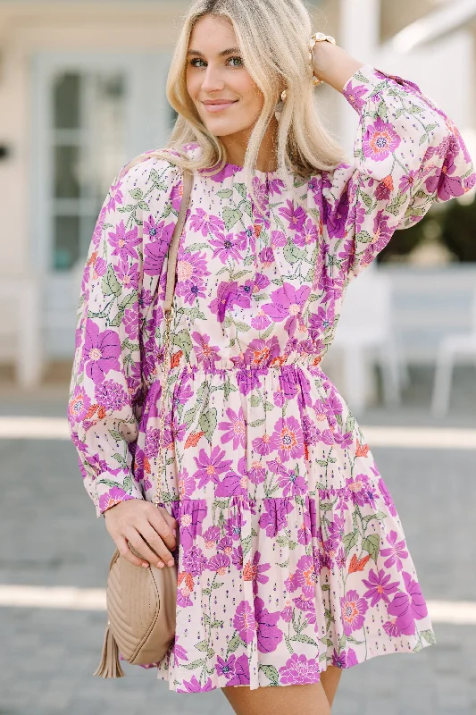 Midnight Sale Just Imagine Lilac Purple Floral Dress