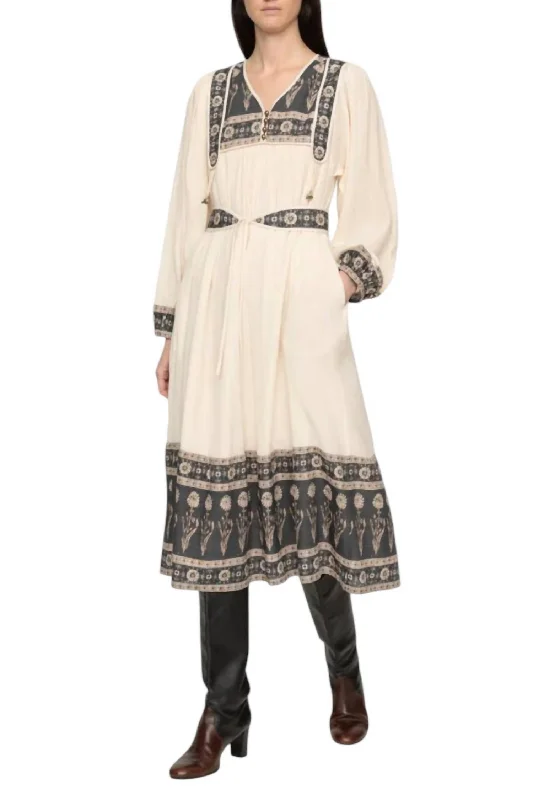 Today Only Carla Print Long Sleeve Dress In Multi