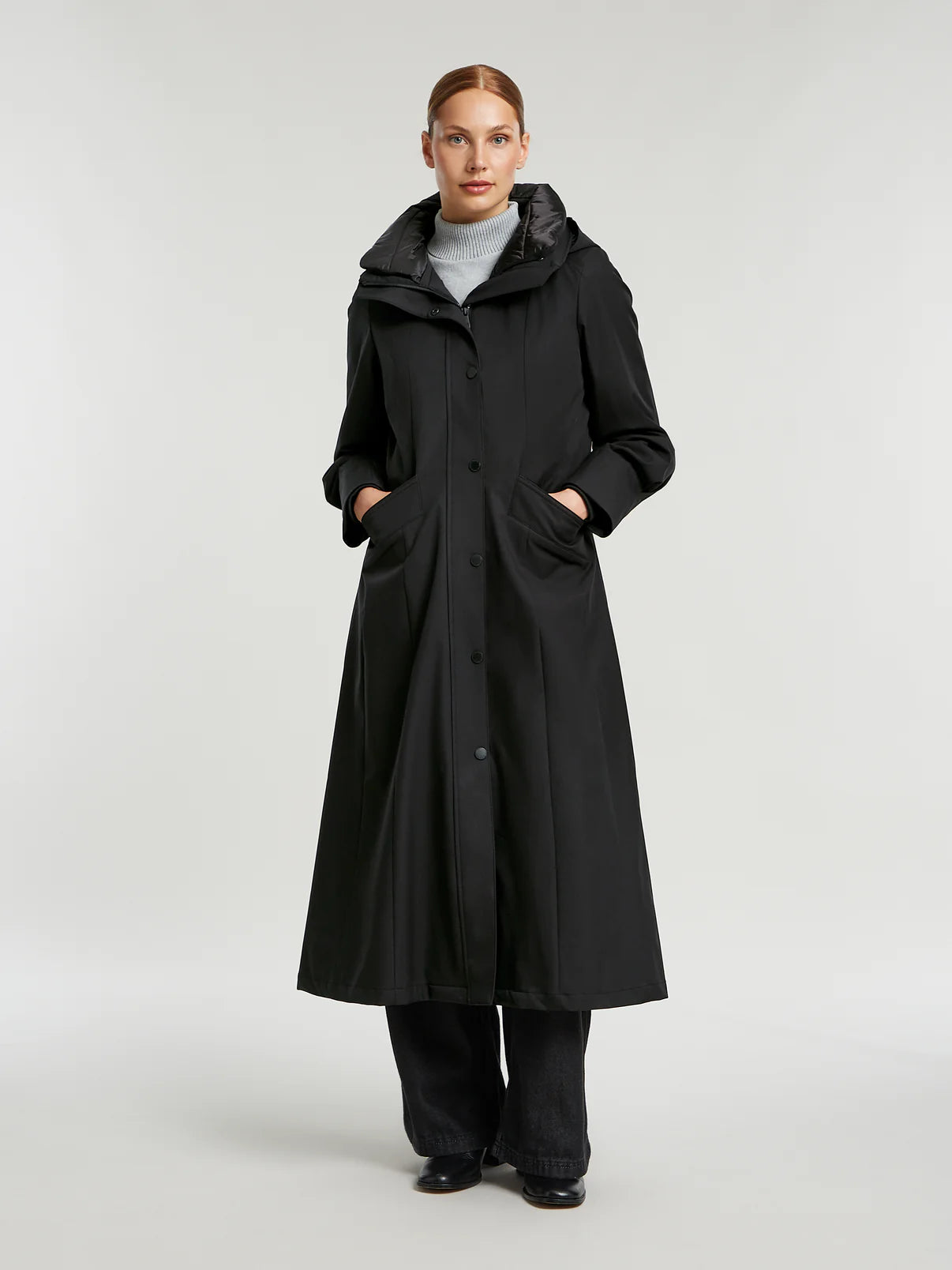 Early Bird Discount Molly Pleated Waterproof Black Raincoat