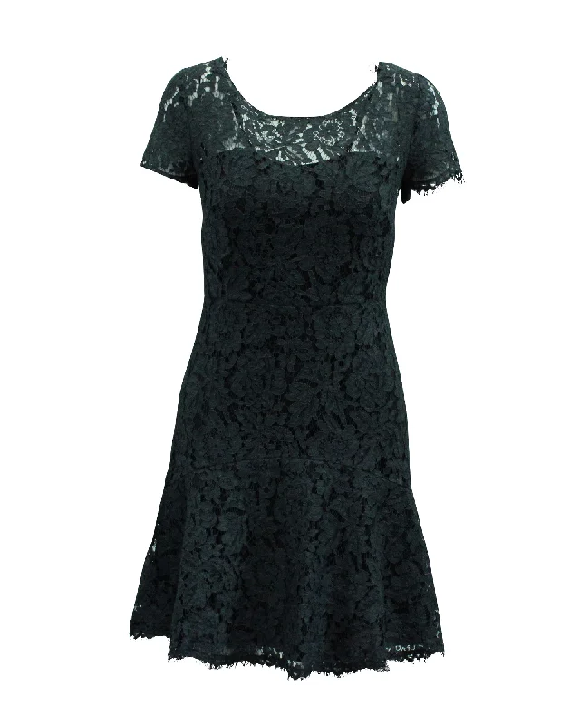Great Bargains Diane Von Furstenberg Lace Dress in Grey Polyester