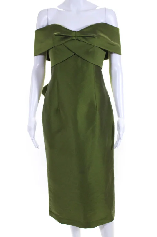 Massive Deals Sachin & Babi Taffeta Strapless Sheath Dress Green