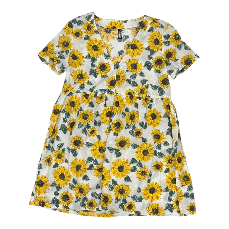 Super Deal Dress Party Short By Divided In White & Yellow, Size:M