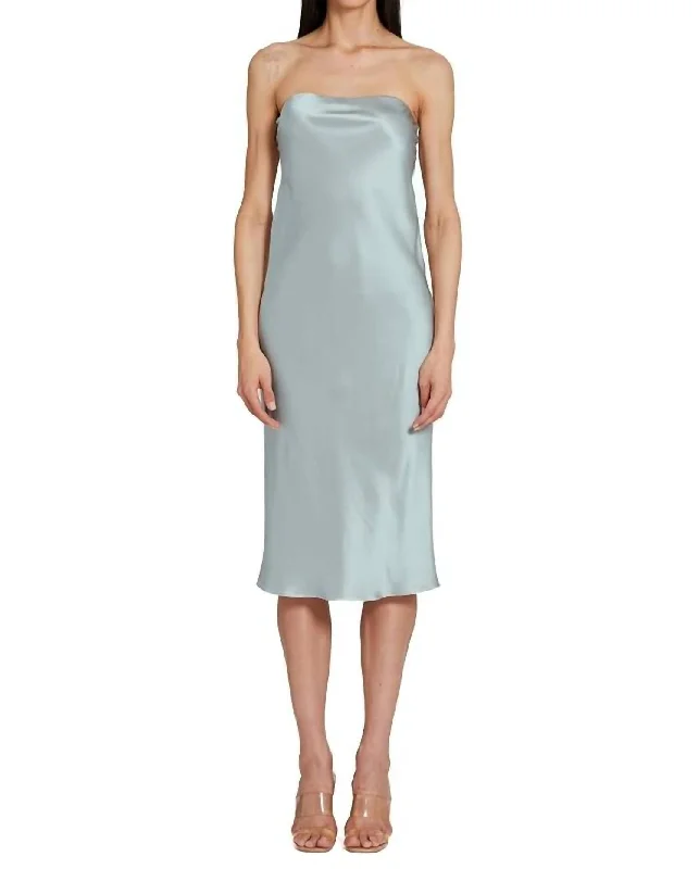 Early Access Shiran Strapless Midi Dress In Sea Salt