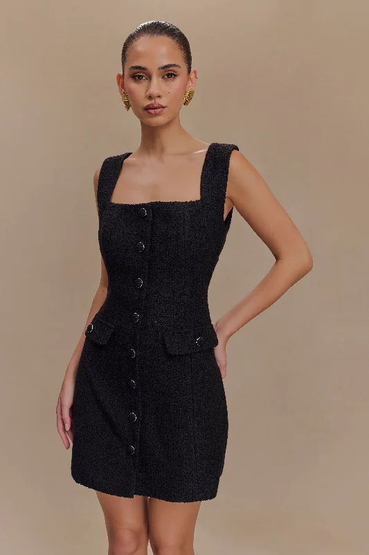 Price Smash Desire Boucle Mini Dress - Black