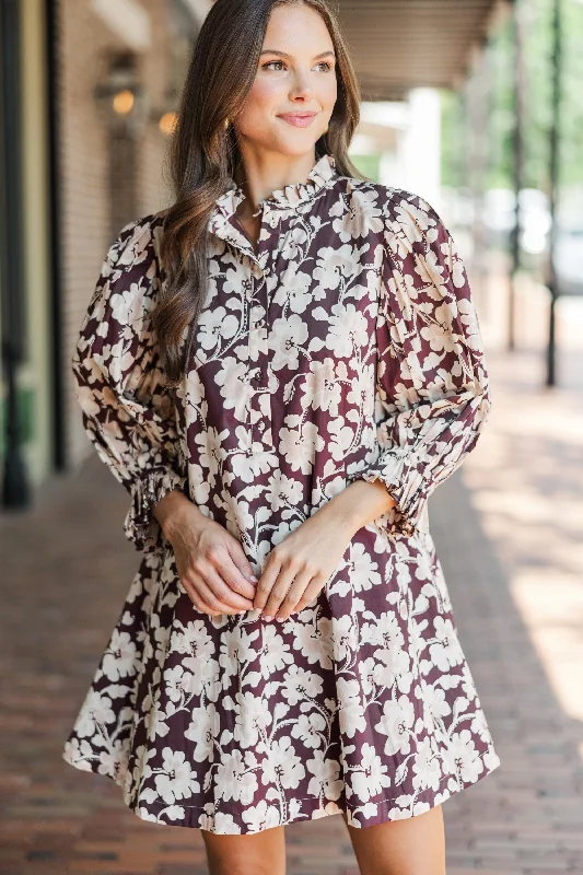 YEAR-End Sale Shoot For The Stars Plum Purple Floral Dress