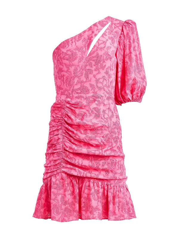 Can't Be Beat Womens Mini One Shoulder Cocktail And Party Dress