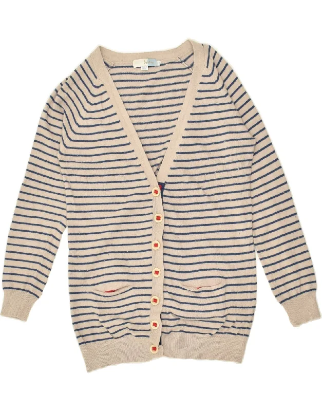 Limited Time BODEN Womens Cardigan Sweater UK 14 Large Beige Striped Cotton