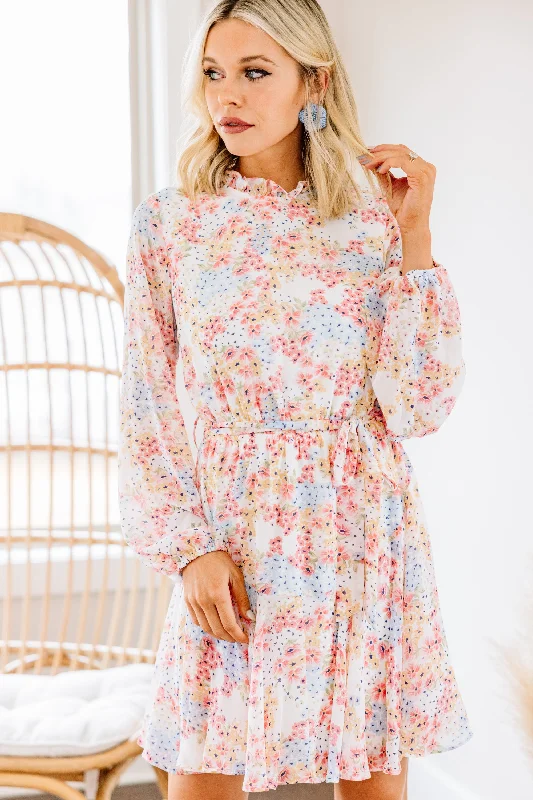Buy Now Right On Time Off White Ditsy Floral Dress