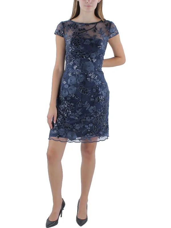 Weekend Special Womens Sequined Above Knee Cocktail And Party Dress