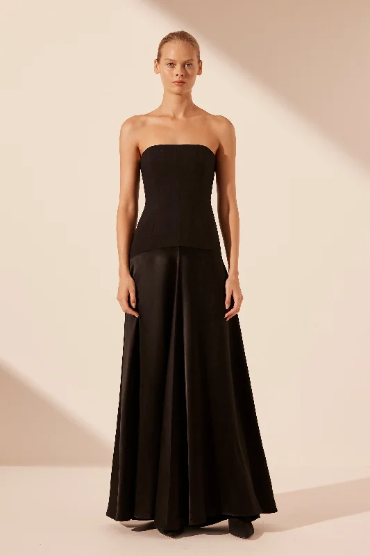 Incredible Offers Shona Joy - Adri Strapless Panelled Maxi Dress - Black