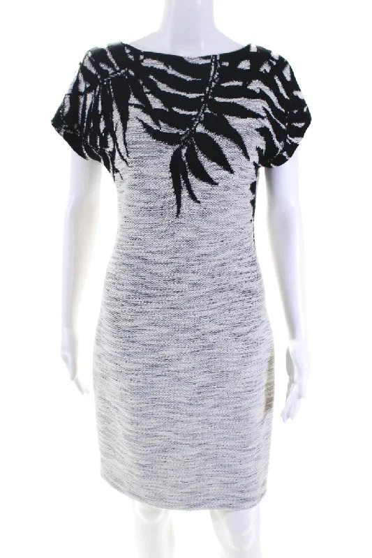 Price Rollback St. John Collection Women's Floral Knee Length Sheath Dress Black White