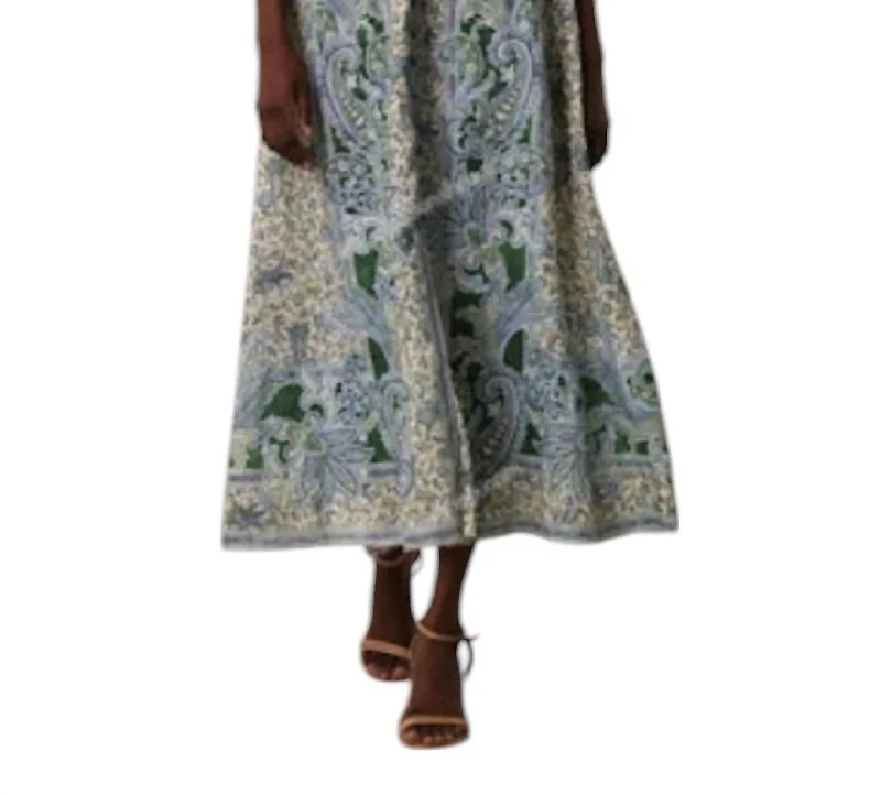 Huge Savings Ottie Plunge Midi Dress In Green Paisley