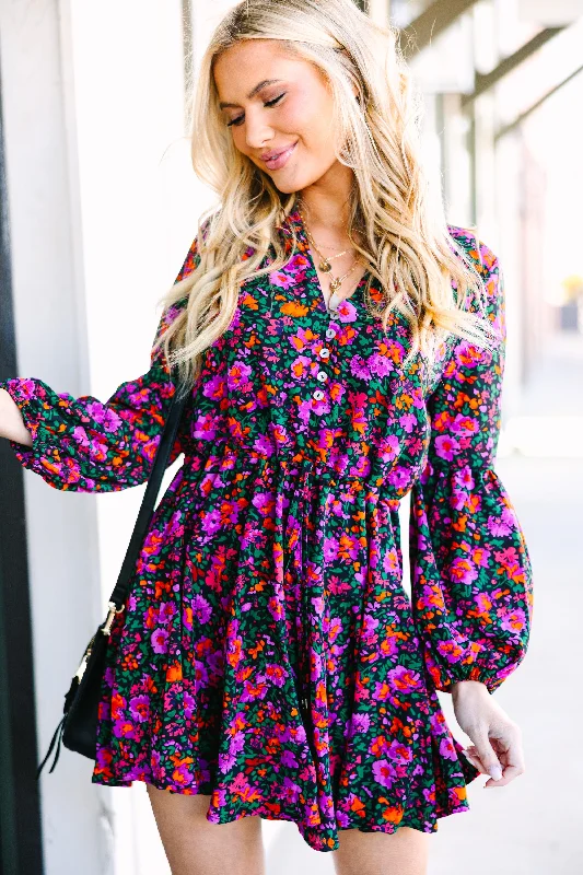 Flash Sale Spend Some Time Black Ditsy Floral Dress