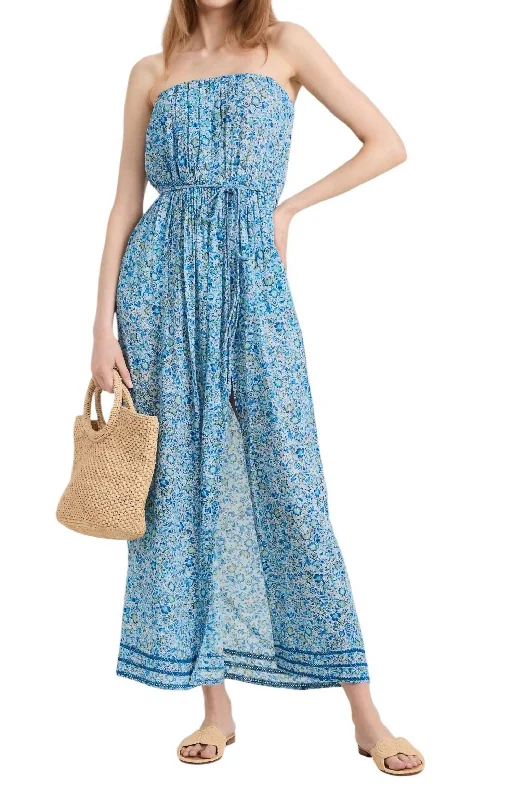 Weekend Deal Mara Long Dress In Blue Mayflower