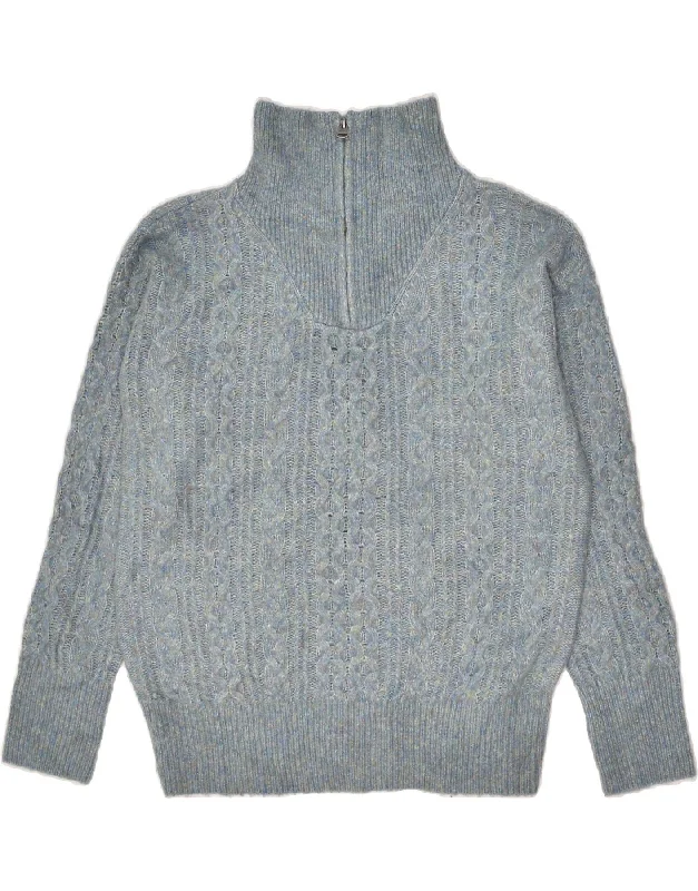 Best Seller FAT FACE Womens Zip Neck Jumper Sweater UK 8 Small Blue Nylon