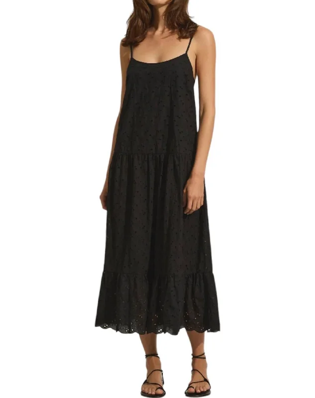 Special Discount Alessia Midi Dress In Black