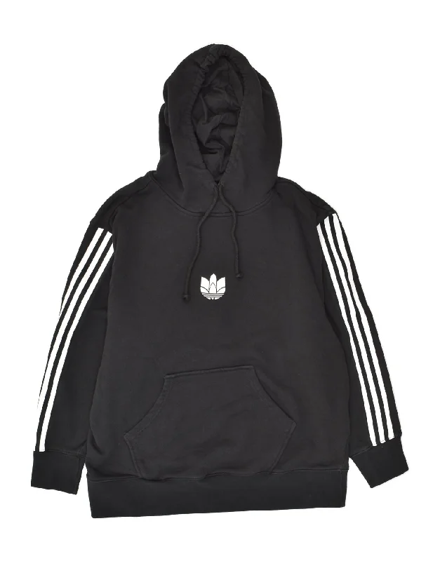 Price Cut ADIDAS Womens Oversized Hoodie Jumper UK 12 Medium Black Cotton