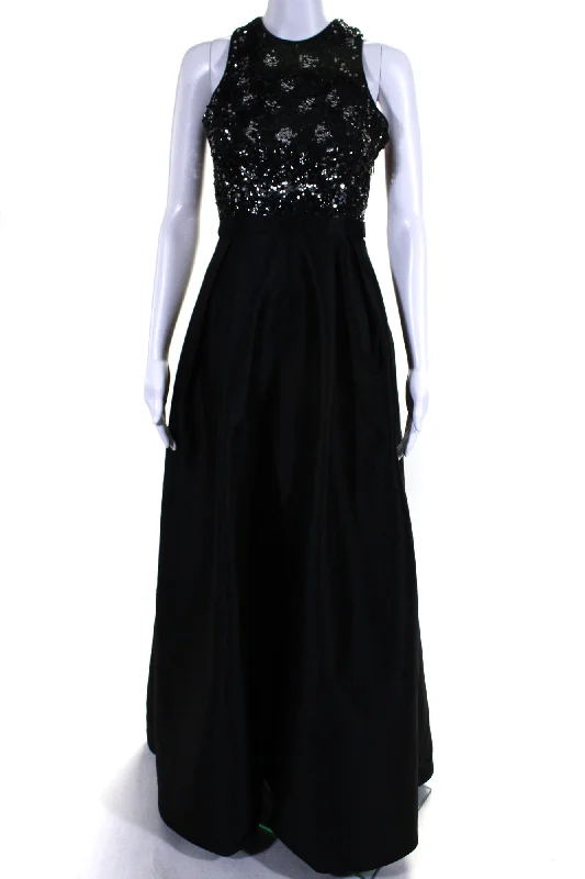 Overstock Sale ML Monique Lhuillier Womens Jadore Sequin Gown Black