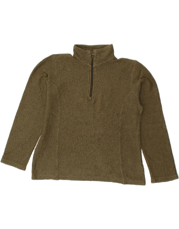 Markdowns MOUNTAIN WAREHOUSE Womens Zip Neck Sweatshirt Jumper UK 10 Small Khaki