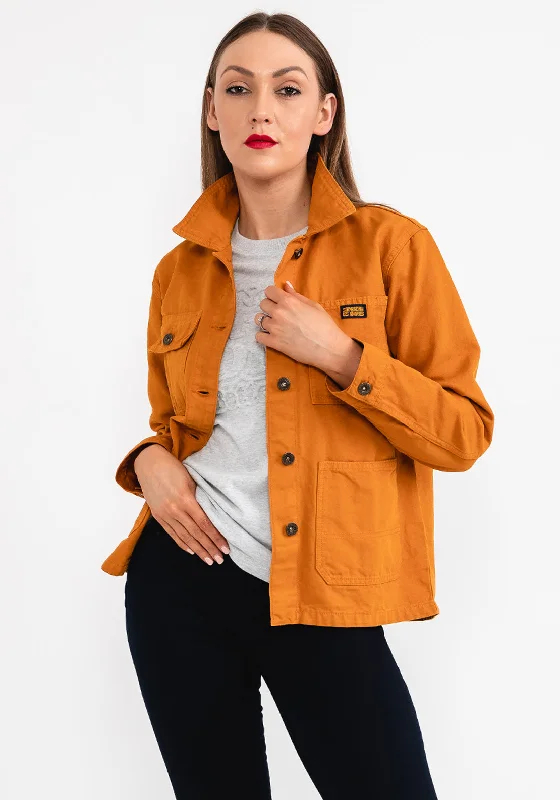 Limited Availability Superdry Womens Vintage Utility Jacket, Pumpkin Spice Brown