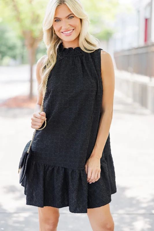 Crazy Deals You've Got Love Black Textured Dress