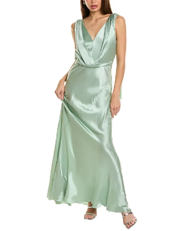 Value Deals Alberta Ferretti Draped Silk-Blend Gown