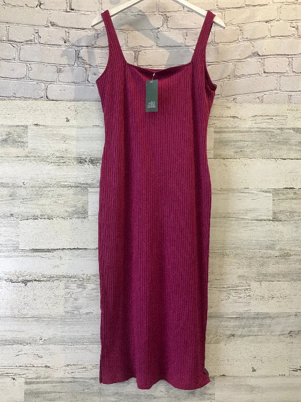 Final Clearance Dress Casual Midi By Wild Fable In Purple, Size: L