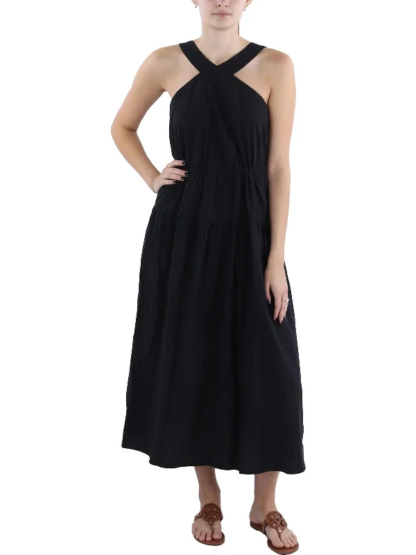 Today’s Deal Womens Halter Tiered Midi Dress