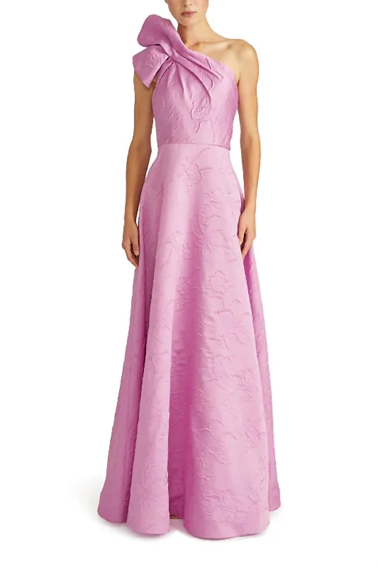 Price Break Amira Jacquard Long Dress In Soft Orchid