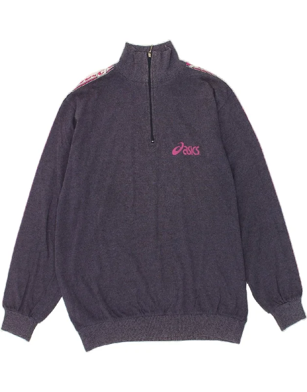 Clearance Sale ASICS Womens Zip Neck Sweatshirt Jumper UK 18 XL Blue