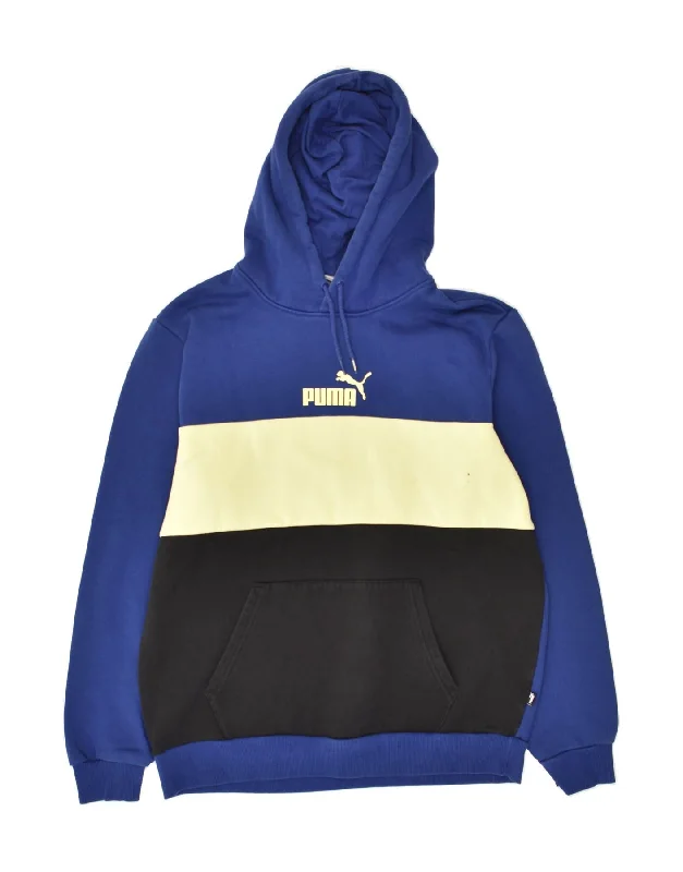 Best Bargains PUMA Womens Hoodie Jumper UK 16 Large Blue Colourblock