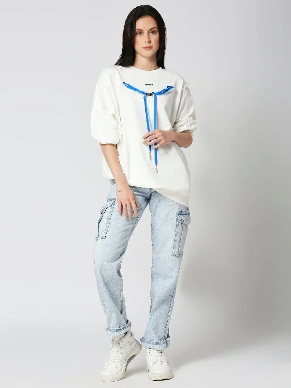 Daily Deals Women’s Oversized White Sweatshirt