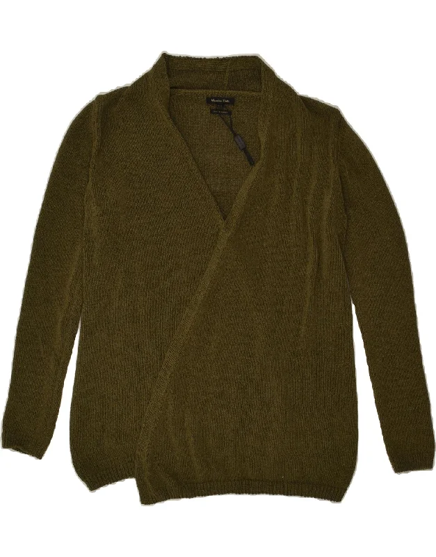 Discount Mania MASSIMO DUTTI Womens Cardigan Sweater UK 10 Small Khaki Acrylic