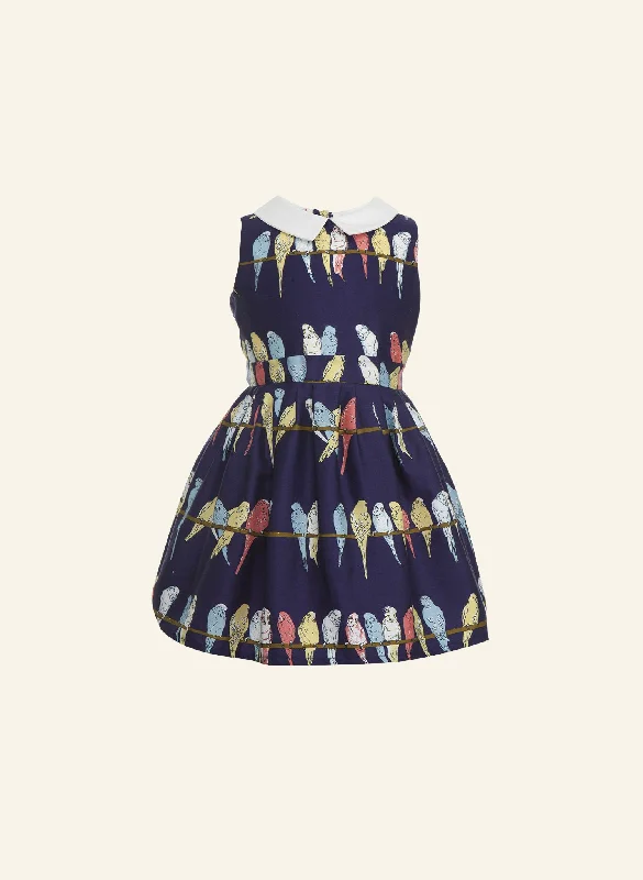 Price Smash Penny Children's Dress - Navy Budgies