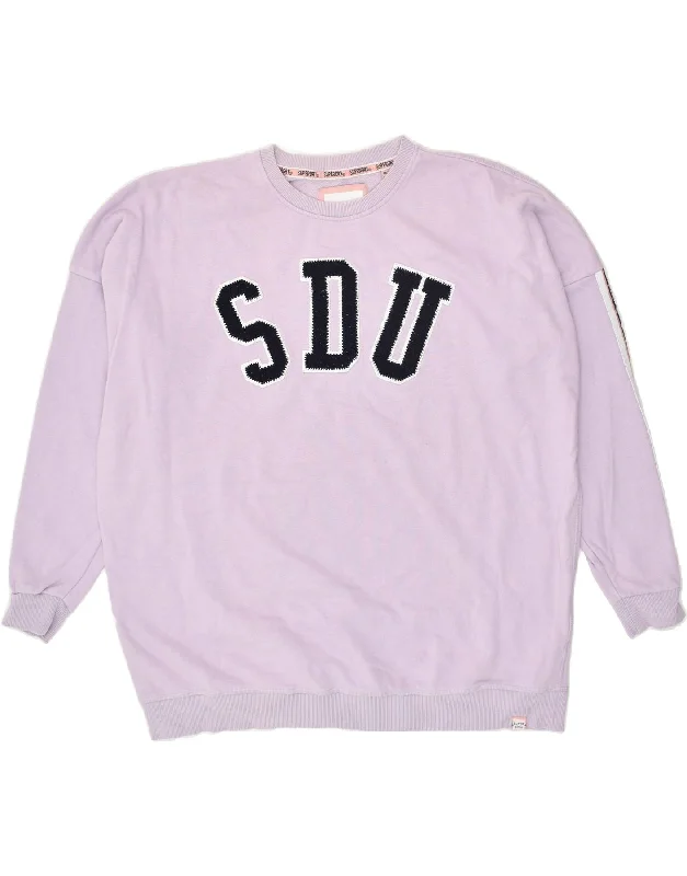 Overstock SUPERDRY Womens Oversized Graphic Sweatshirt Jumper UK 16 Large  Purple