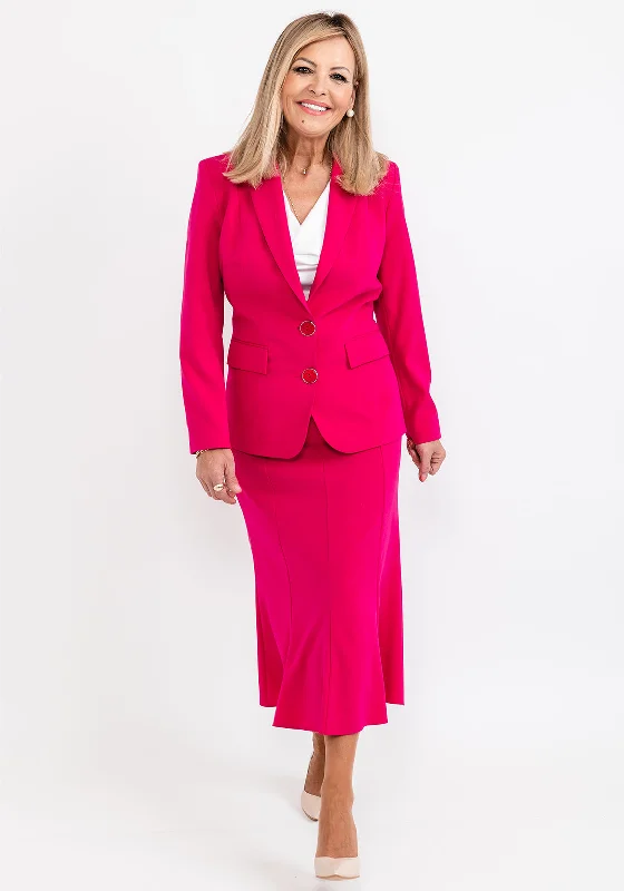 Deal Dash Via Veneto Dolores Single Breasted Blazer, Fuchsia