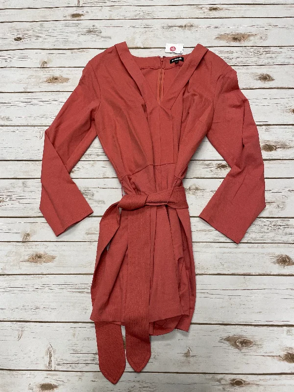 Markdown Madness Romper By Express In Peach, Size: L