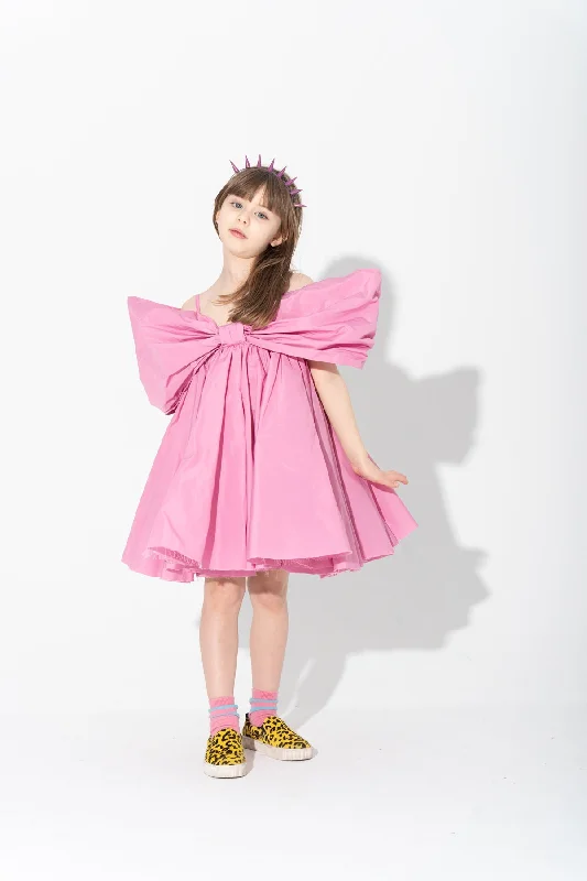 Fantastic Deals PINK BOW TAFFETA DRESS