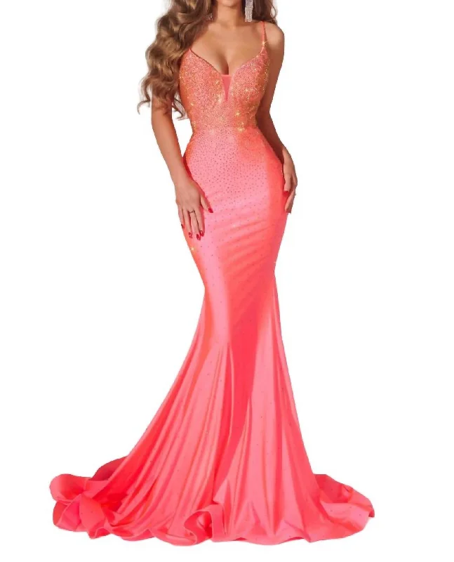 Get It Before It’s Gone Trumpet Style Prom Dress In Peach