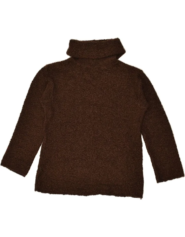 Bargain Bin VINTAGE Womens 3/4 Sleeve Roll Neck Jumper Sweater UK 18 XL Brown