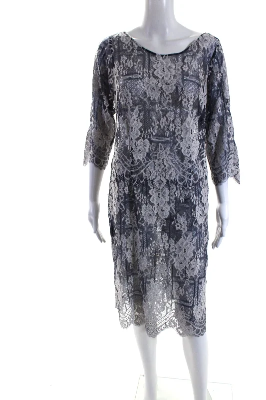 Limited Availability Kay Unger Womens Through Time Sheath Blue