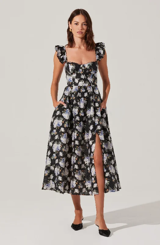 Last Chance Wedelia Floral Bustier Midi Dress