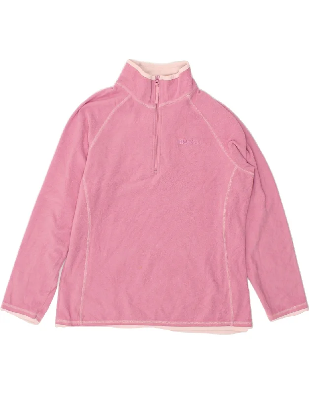 Super Sale MOUNTAIN WAREHOUSE Womens Zip Neck Fleece Jumper UK 14 Large Pink