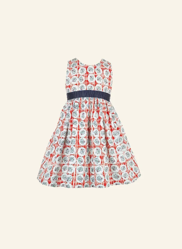 Discount Days Martha Children's Dress - Red Sardines