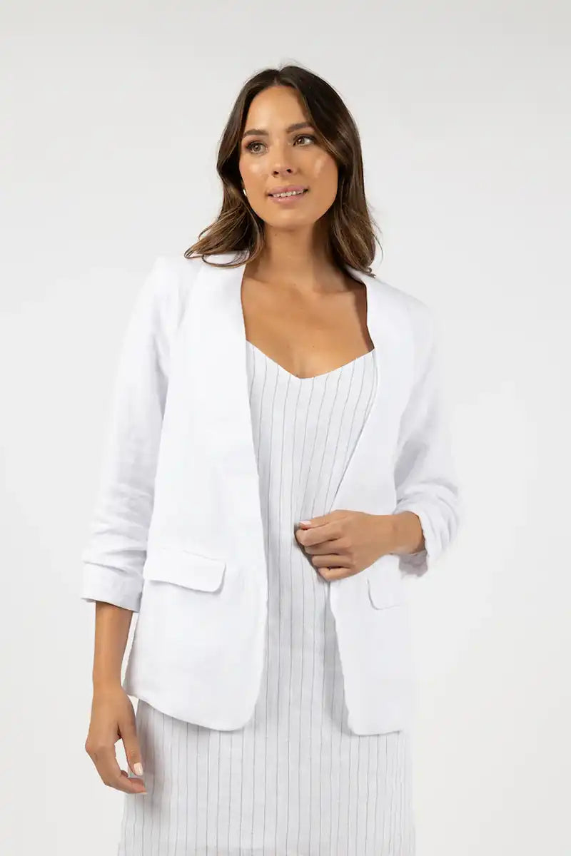 Price Break Humidity Seville Linen Jacket in White
